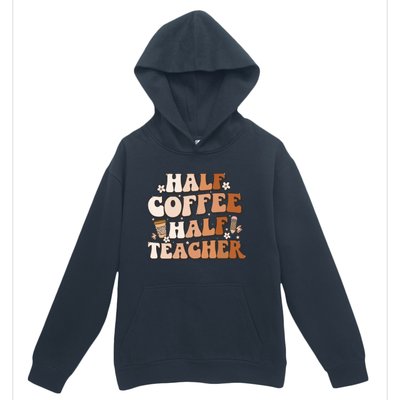 Groovy Half Coffee Half Teacher Inspirational Quotes Teacher Great Gift Urban Pullover Hoodie