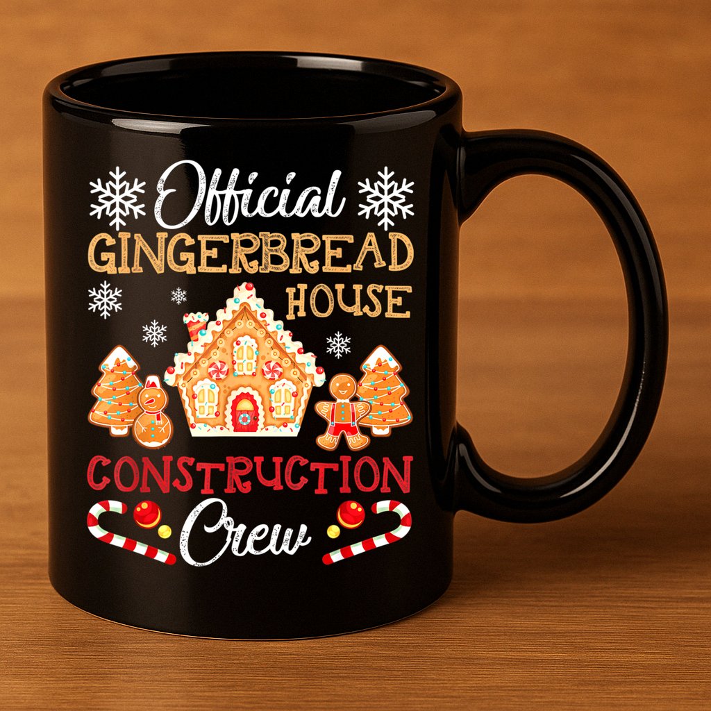 Gingerbread House Construction Crew Gingerbread 11oz C Handle Ceramic Mug