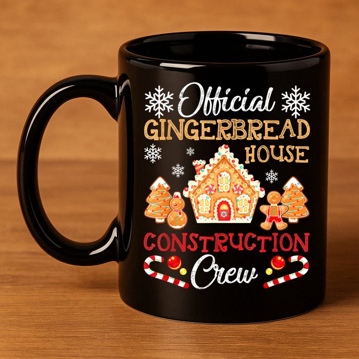 Gingerbread House Construction Crew Gingerbread 11oz C Handle Ceramic Mug