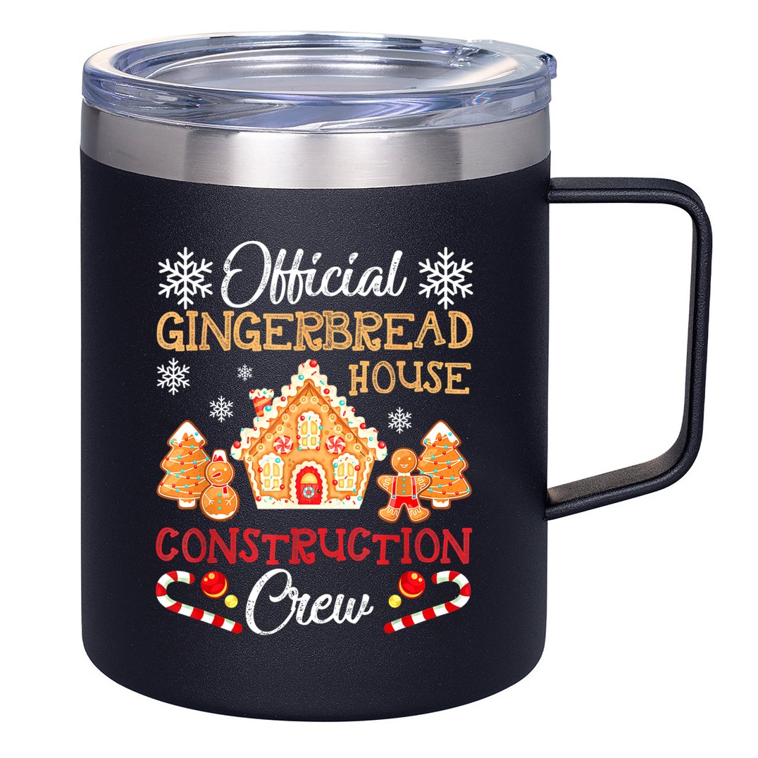 Gingerbread House Construction Crew Gingerbread 12oz Stainless Steel Coffee Mug