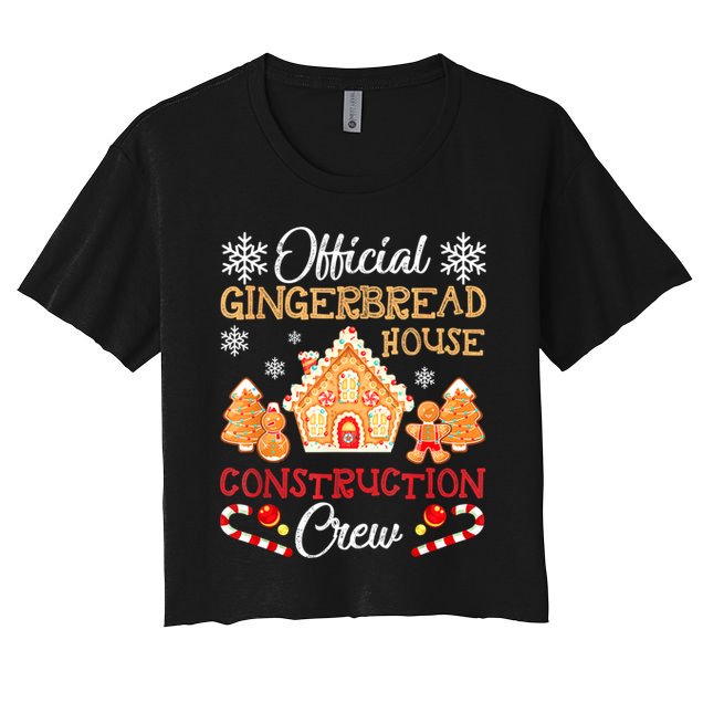 Gingerbread House Construction Crew Gingerbread Women's Crop Top Tee