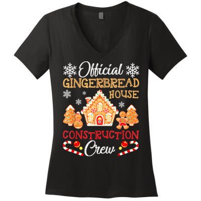 Gingerbread House Construction Crew Gingerbread Women's V-Neck T-Shirt