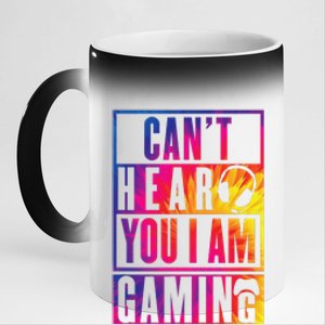 Gamer Headset Controller CanT Hear You IM Gaming Tie Dye 11oz Black Color Changing Mug