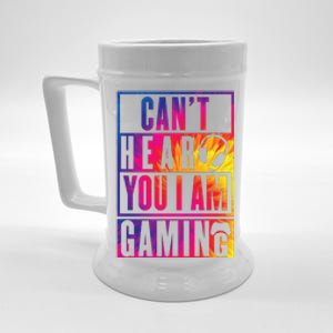 Gamer Headset Controller CanT Hear You IM Gaming Tie Dye Beer Stein