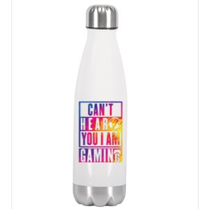 Gamer Headset Controller CanT Hear You IM Gaming Tie Dye Stainless Steel Insulated Water Bottle