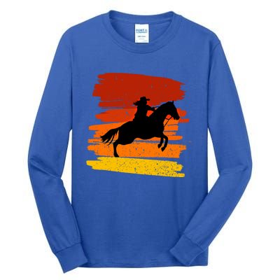 Gallop Horses Cow For Rodeo And Lasso Lovers Gift Tall Long Sleeve T-Shirt