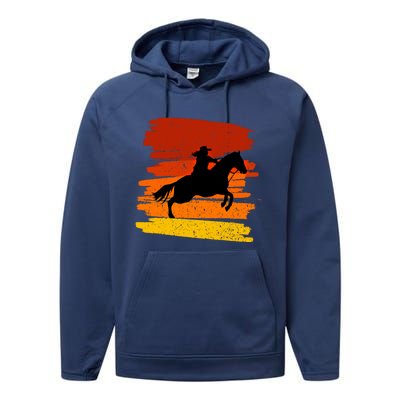 Gallop Horses Cow For Rodeo And Lasso Lovers Gift Performance Fleece Hoodie