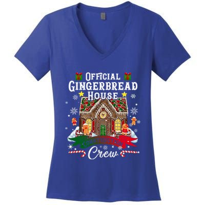 Gingerbread House Construction Crew Christmas Day Gift Women's V-Neck T-Shirt