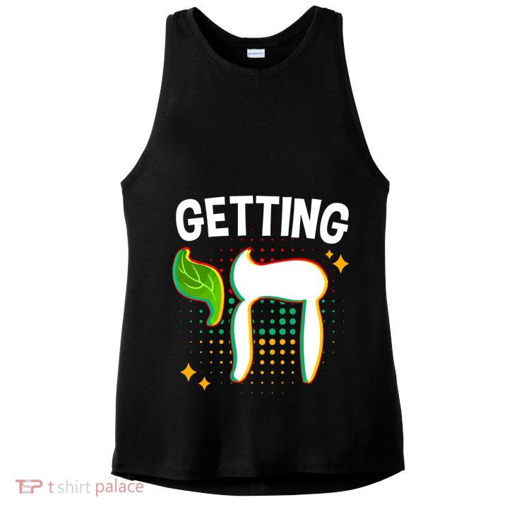 Getting High Chai Jewish Chanukkah Hanukkah Passover Sukkot Gift Ladies PosiCharge Tri-Blend Wicking Tank