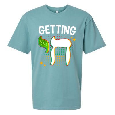 Getting High Chai Jewish Chanukkah Hanukkah Passover Sukkot Gift Sueded Cloud Jersey T-Shirt