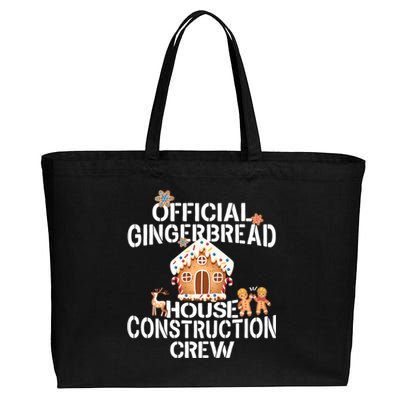 Gingerbread House Construction Crew Decorating Cotton Canvas Jumbo Tote