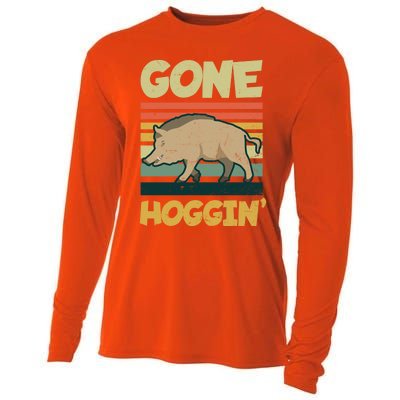 Gone Hoggin Design Boar Hunting Gift Cooling Performance Long Sleeve Crew