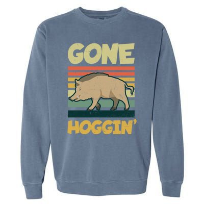 Gone Hoggin Design Boar Hunting Gift Garment-Dyed Sweatshirt