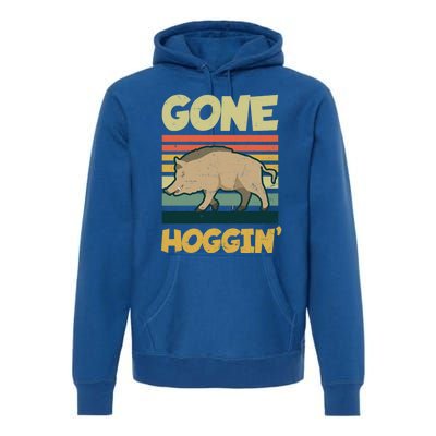 Gone Hoggin Design Boar Hunting Gift Premium Hoodie