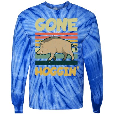 Gone Hoggin Design Boar Hunting Gift Tie-Dye Long Sleeve Shirt