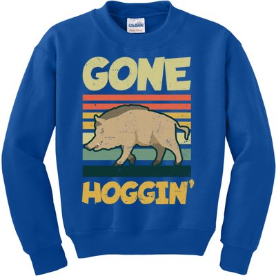 Gone Hoggin Design Boar Hunting Gift Kids Sweatshirt