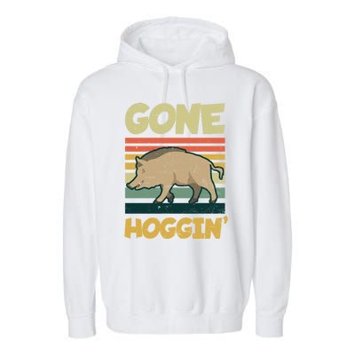 Gone Hoggin Design Boar Hunting Gift Garment-Dyed Fleece Hoodie