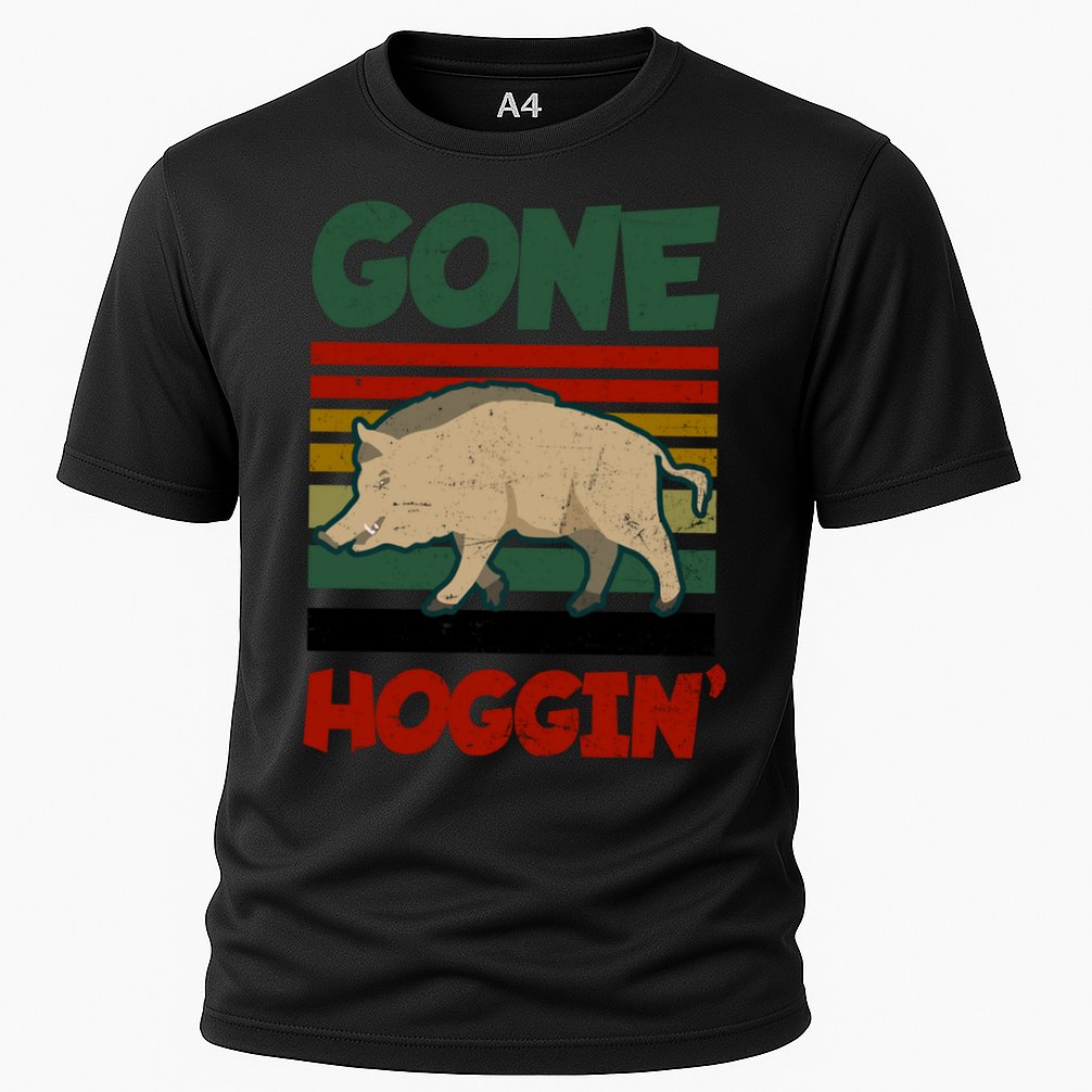 Gone Hoggin Design Boar Hunting Gift Cooling Performance Crew T-Shirt