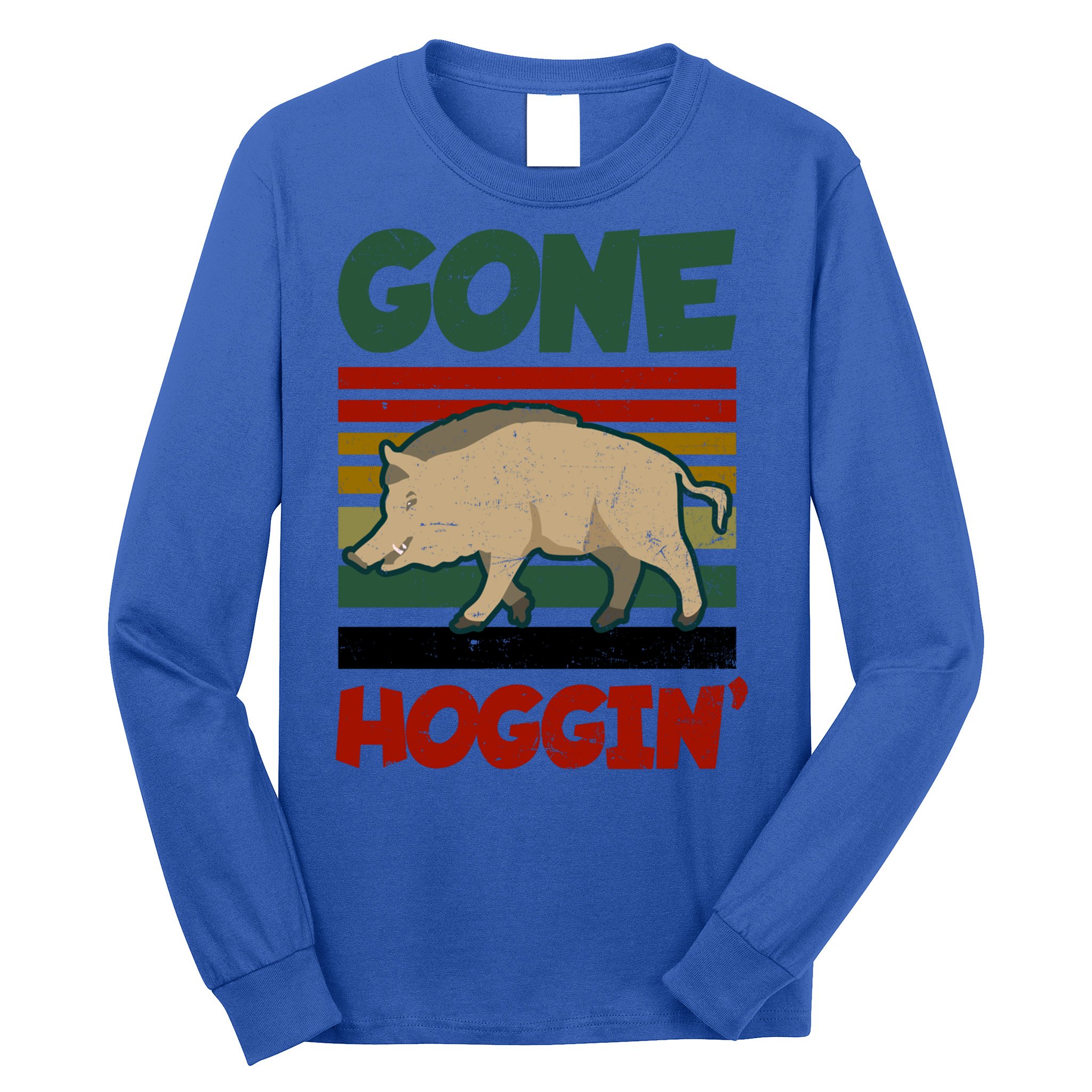 Gone Hoggin Design Boar Hunting Gift Long Sleeve Shirt
