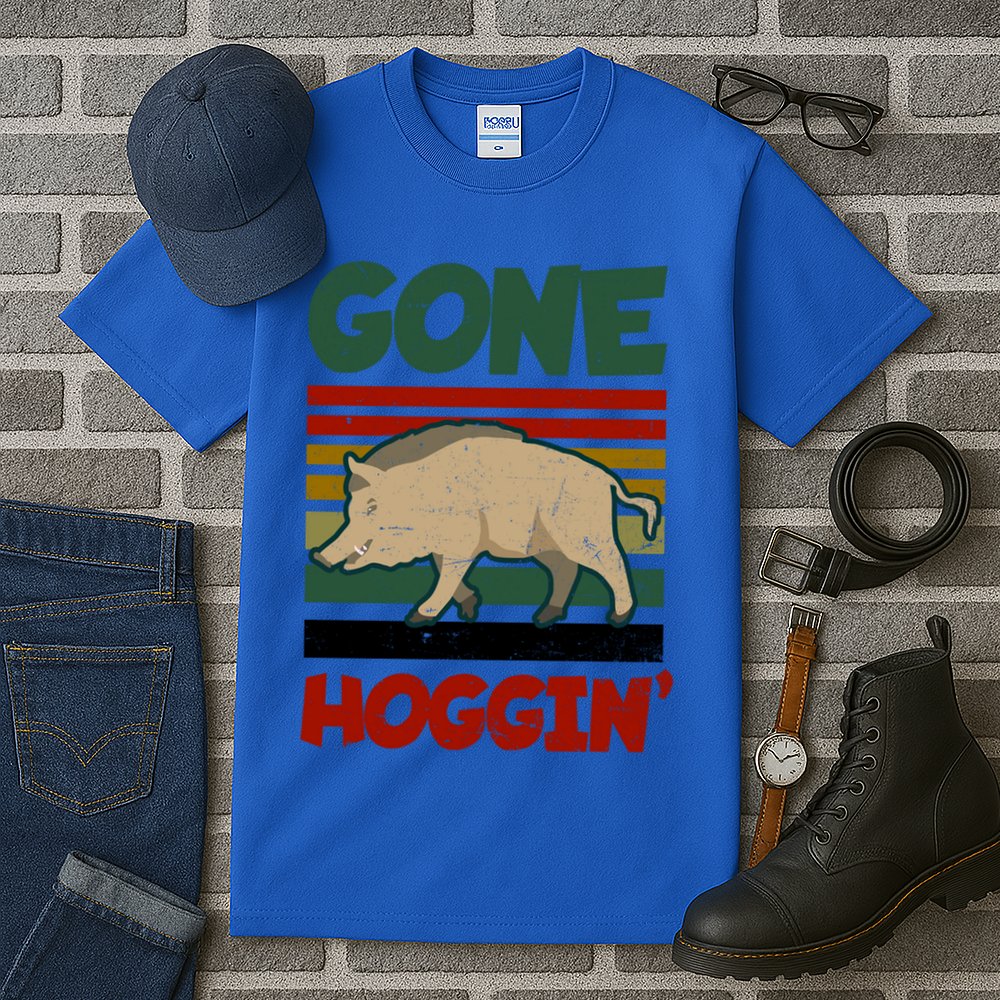 Gone Hoggin Design Boar Hunting Gift Tall T-Shirt