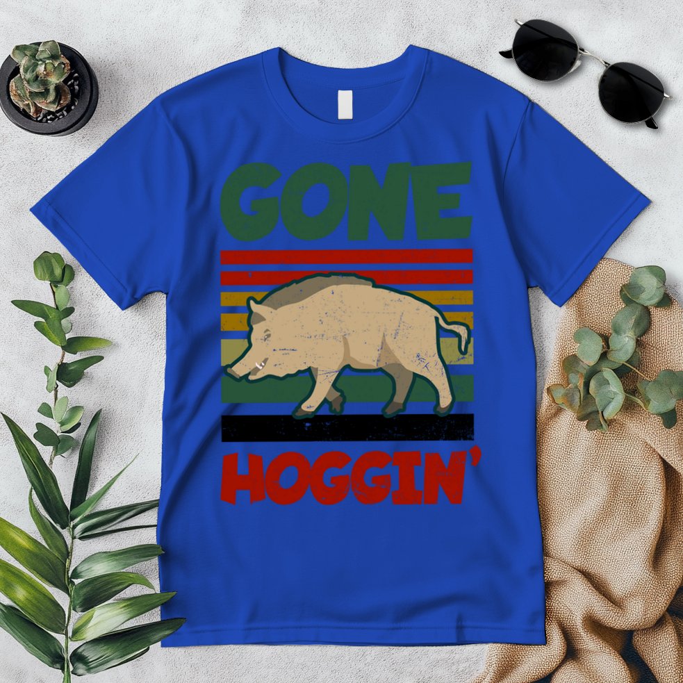 Gone Hoggin Design Boar Hunting Gift Premium T-Shirt