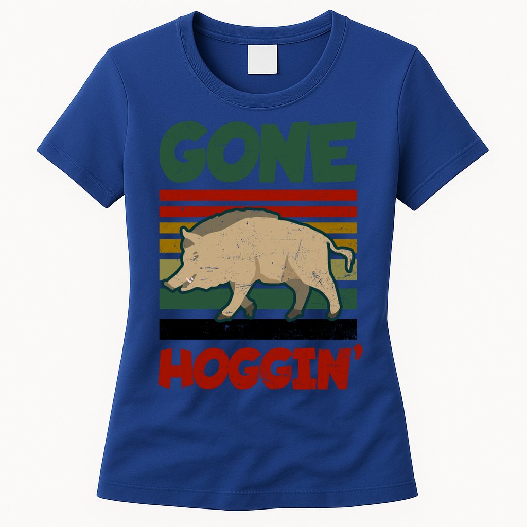 Gone Hoggin Design Boar Hunting Gift Womens T-Shirt