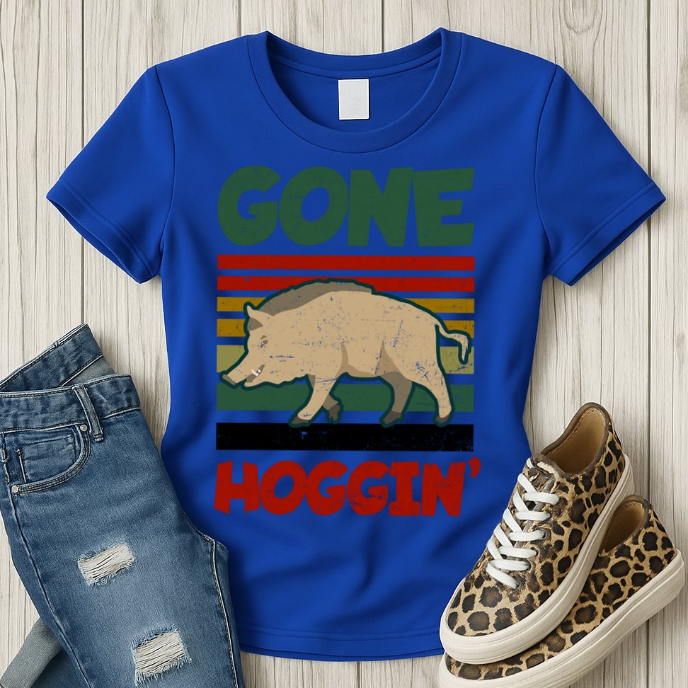 Gone Hoggin Design Boar Hunting Gift Womens T-Shirt