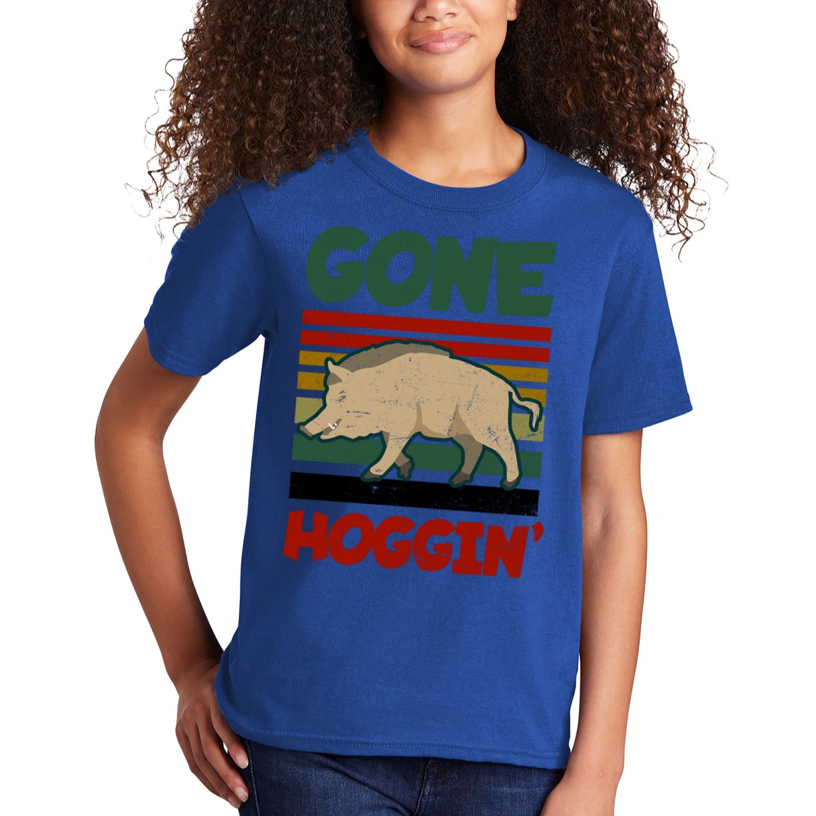 Gone Hoggin Design Boar Hunting Gift Kids T-Shirt