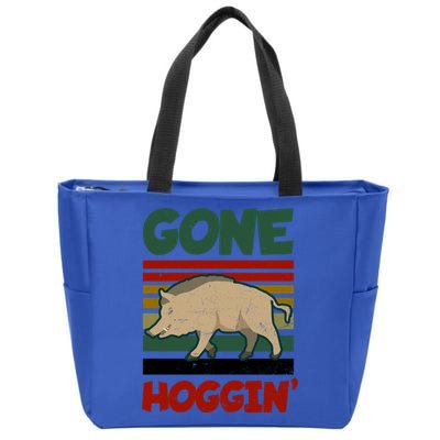 Gone Hoggin Design Boar Hunting Gift Zip Tote Bag