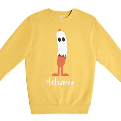 Ghost Hot Dog Halloweenie Costume Funny Food Halloween Gift Premium Crewneck Sweatshirt