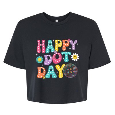 Groovy Happy Dot Day Teacher September 15th 2024 Bella+Canvas Jersey Crop Tee