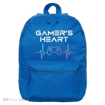 GamerS Heartbeat Design For Video Game Lovers Gift 16 in Basic Backpack