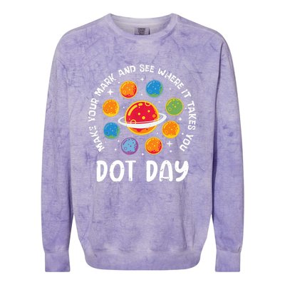 Groovy Happy Dot Day 2024 Colorful Polka Dot Colorblast Crewneck Sweatshirt