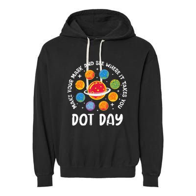 Groovy Happy Dot Day 2024 Colorful Polka Dot Garment-Dyed Fleece Hoodie