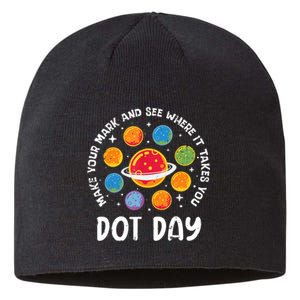 Groovy Happy Dot Day 2024 Colorful Polka Dot Sustainable Beanie