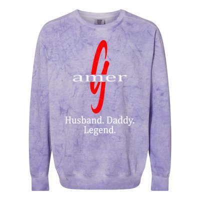 Gamer Husband Daddy Legend Dad Novelty Gamers Cool Gift Colorblast Crewneck Sweatshirt