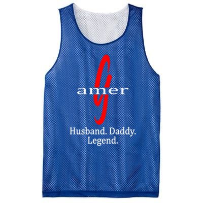 Gamer Husband Daddy Legend Dad Novelty Gamers Cool Gift Mesh Reversible Basketball Jersey Tank