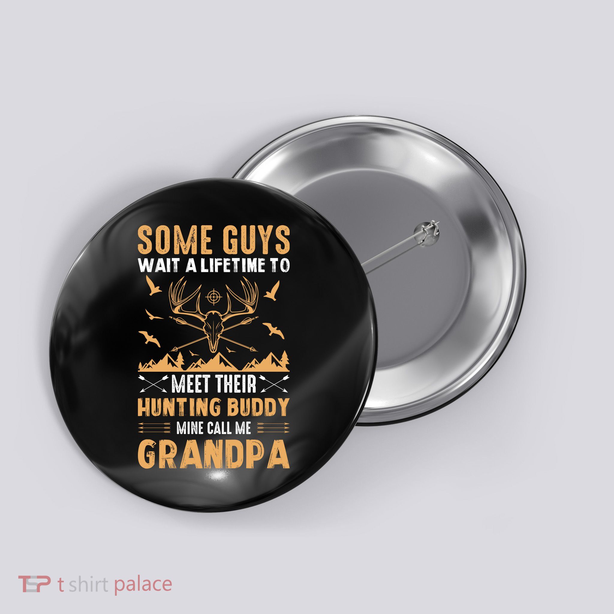 Grandpa Hunting Design Button