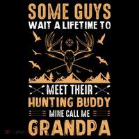 Grandpa Hunting Design Button