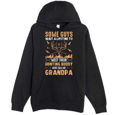 Grandpa Hunting Design Premium Pullover Hoodie