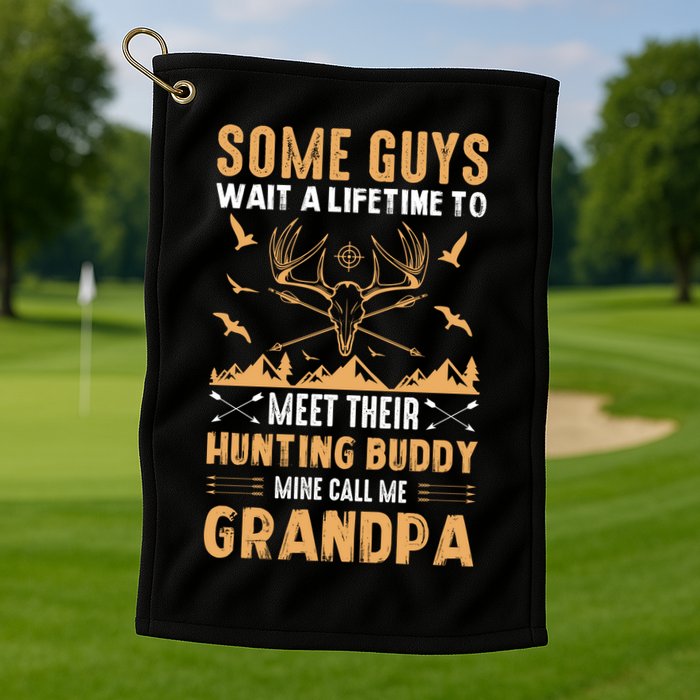 Grandpa Hunting Design Golf Towel