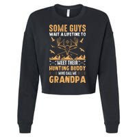 Grandpa Hunting Design Cropped Pullover Crew