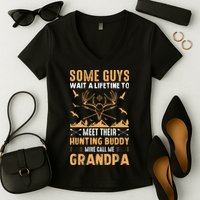 Grandpa Hunting Design Women's V-Neck T-Shirt