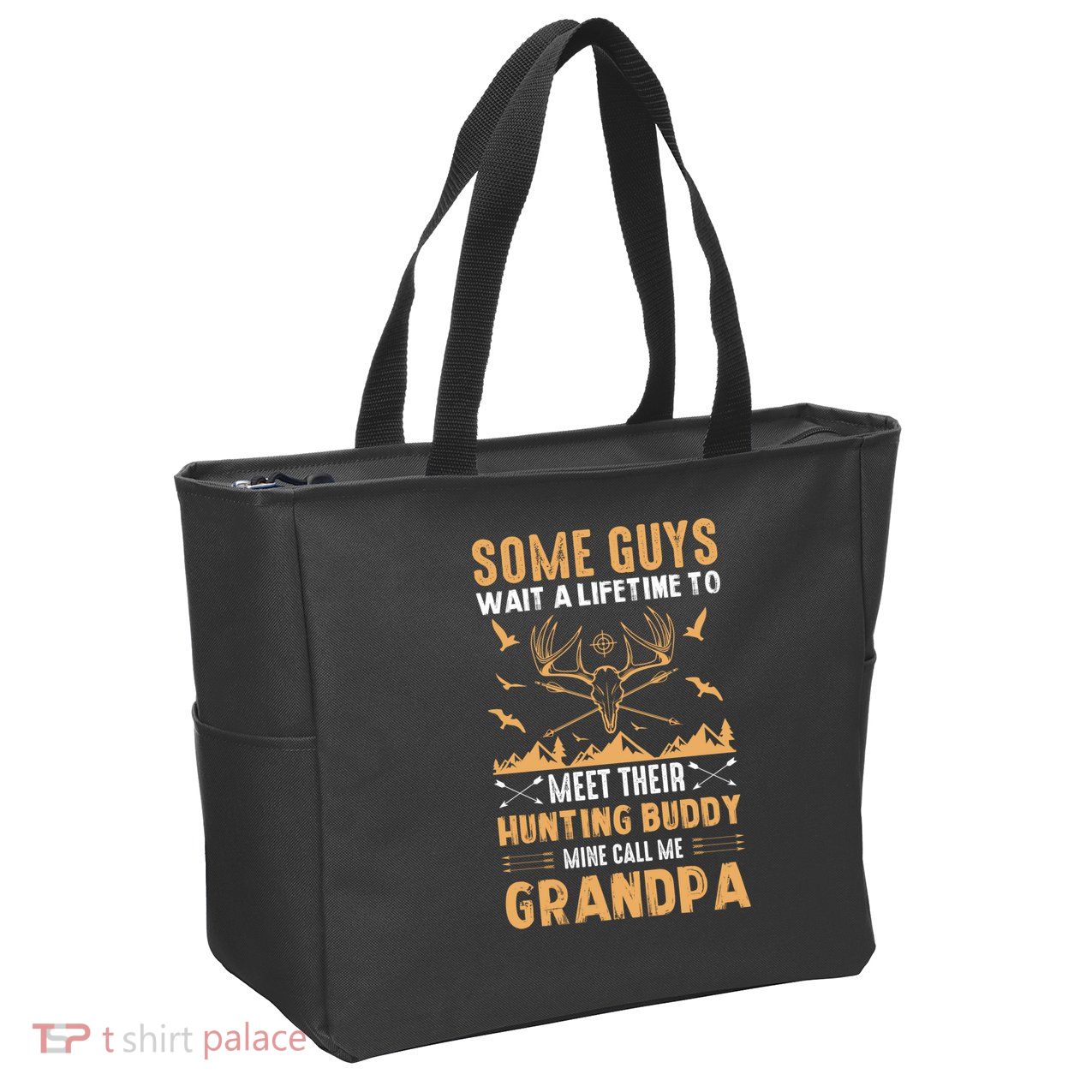 Grandpa Hunting Design Zip Tote Bag