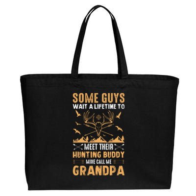 Grandpa Hunting Design Cotton Canvas Jumbo Tote