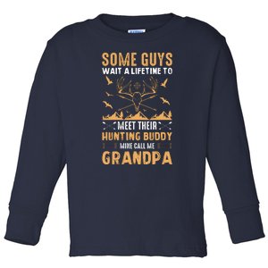 Grandpa Hunting Design Toddler Long Sleeve Shirt