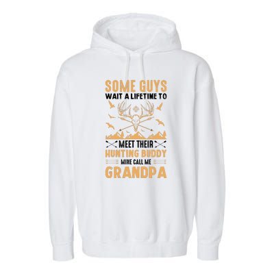 Grandpa Hunting Design Garment-Dyed Fleece Hoodie