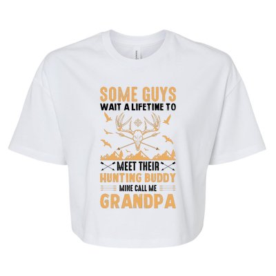 Grandpa Hunting Design Bella+Canvas Jersey Crop Tee