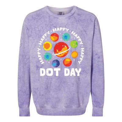 Groovy Happy Dot Day 2024 Colorful Polka Dot Colorblast Crewneck Sweatshirt