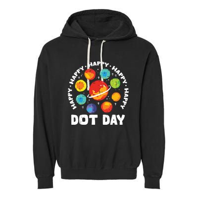 Groovy Happy Dot Day 2024 Colorful Polka Dot Garment-Dyed Fleece Hoodie